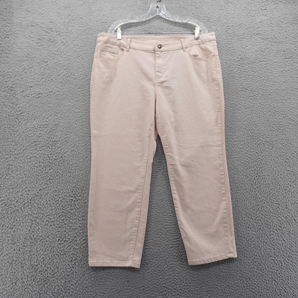 Soft Surroundings Priscilla‎ Shimmer Ankle Jeans 18 Petite Pink Womens High Rise